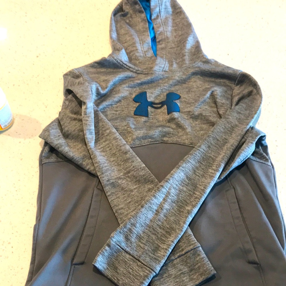 Under Amour grey and blue hoodie